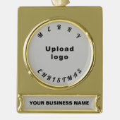 Weihnachts-Grau Banner-Ornament Gold (Vorderseite)