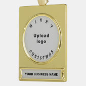 Weihnachts-Grau Banner-Ornament Gold (Links)