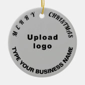 Weihnachts-Grau-Circle-Keramik Ornament (Vorne)
