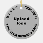 Weihnachts-Grau-Circle-Keramik Ornament (Hinten)