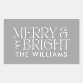 Weihnachts grau modern minimalelegant einfach rechteckiger aufkleber (Vorderseite)