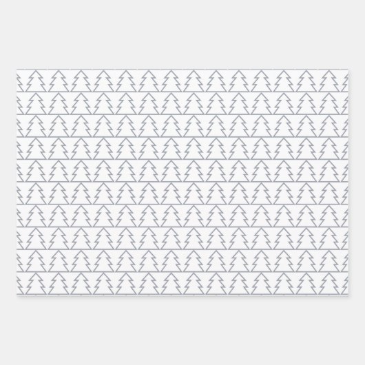 Weihnachts grau weiß pink silber schlichte elegant geschenkpapier set (Vorderseite 3)