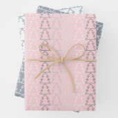 Weihnachts grau weiß pink silber schlichte elegant geschenkpapier set (Beispiel)