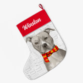 Weihnachts-Graue Grube mit dem Namen des Hundes Großer Weihnachtsstrumpf (Rückseite (Hängend))