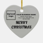 Weihnachts-Graue Herzform Keramik Ornament (Vorne)