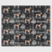 Weihnachts-Graue Pferde Personalisiert Geschenkpapier (Flach)