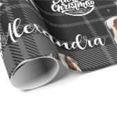 Weihnachts-Graue Pferde Personalisiert Geschenkpapier (Rolleneckpunkt)