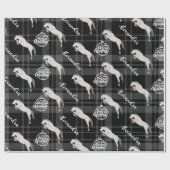 Weihnachts-Graue Pferde Personalisiert Geschenkpapier (Flach)