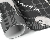 Weihnachts-Graue Pferde Personalisiert Geschenkpapier (Rolleneckpunkt)