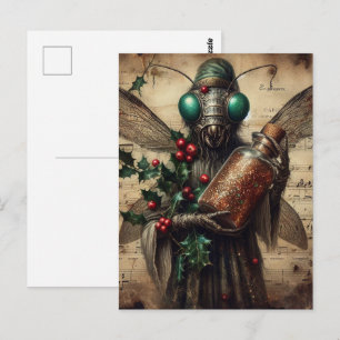 Weihnachts-Grauens-Insekt Vintage Postkarte