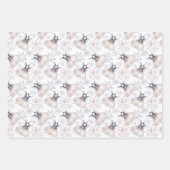 Weihnachts-Grauweiß Silber einfache elegante Binde Geschenkpapier Set (Vorderseite)