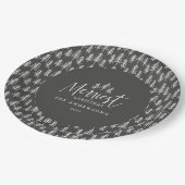 Weihnachts-Grauweiße Japaner Urlaub modern Pappteller (Schrägansicht)