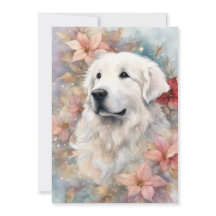 Weihnachts-Great Pyrenees-Flach-Holiday-Karte