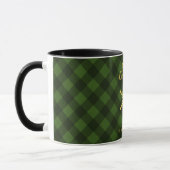 Weihnachts Green Black Buffalo Kariert Star Snowfl Tasse (Links)