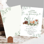 Weihnachts Green Chinoiserie Brew Tea Baby Dusche Einladung