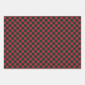 Weihnachts-Green & Red-Checkerboard und Solid-Colo Geschenkpapier Set (Vorderseite 2)