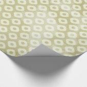 Weihnachts Green Taupe Print Fabric Wrapping Paper Geschenkpapier (Ecke)