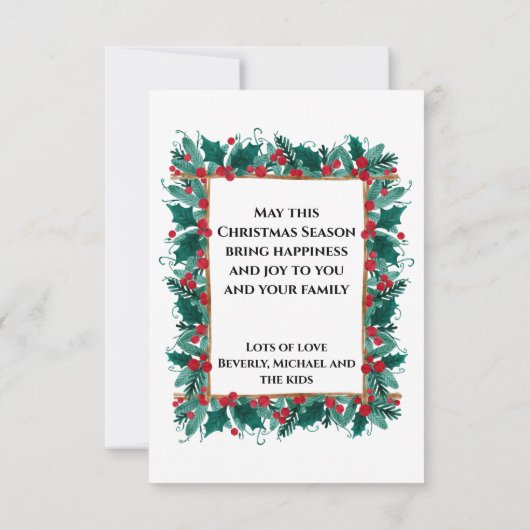 Weihnachts-Grenz-Foto Weihnachtskarte Dankeskarte (Rückseite)