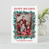 Weihnachts-Grenz-Foto Weihnachtskarte Karte (Stehend Vorderseite)