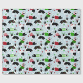 Weihnachts-Grenze Collie Wrapping Papier Geschenkpapier (Flach)