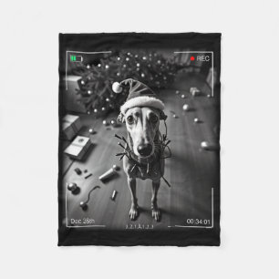 Weihnachts Greyhound auf Kamera gefangen Fleecedecke