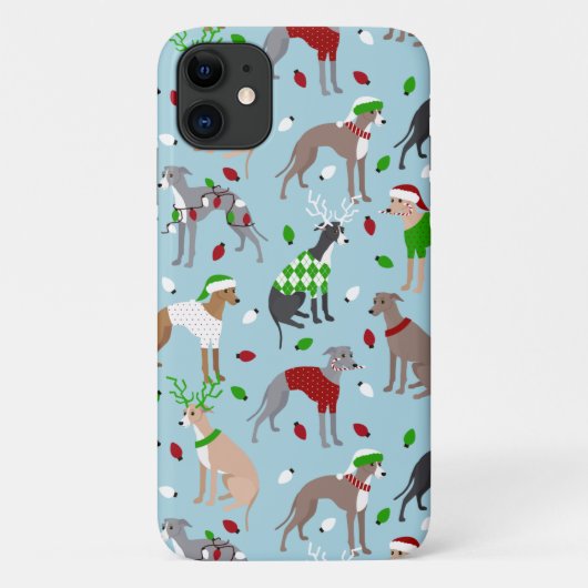 Weihnachts-Greyhound-Hund Case-Mate iPhone Hülle (Rückseite)
