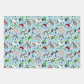 Weihnachts-Greyhound-Hund Geschenkpapier Set (Vorderseite)