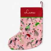 Weihnachts-Greyhound-Hund Kleiner Weihnachtsstrumpf (Rückseite)