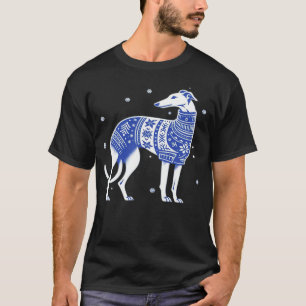 Weihnachts-Greyhound-Hund mit hässlichem Pullover