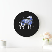 Weihnachts-Greyhound-Hund mit hässlichem Pullover  Große Wanduhr (Zuhause)