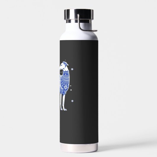 Weihnachts-Greyhound-Hund mit hässlichem Pullover Trinkflasche (Links)