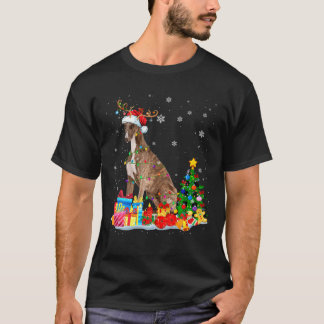 Weihnachts Greyhound Xmas Lights Rentier Santa Gre T-Shirt