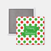 Weihnachts große Polka Dot Pattern Magnete Magnet (Vorderseite/Rückseite)