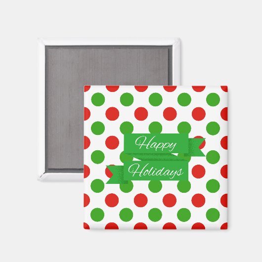 Weihnachts große Polka Dot Pattern Magnete Magnet (Vorderseite/Rückseite)