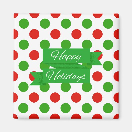 Weihnachts große Polka Dot Pattern Magnete Magnet (Vorne)