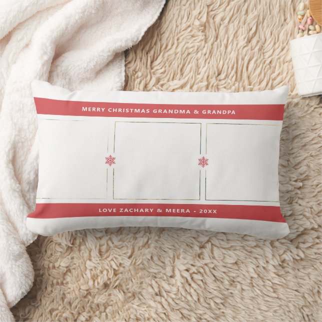 Weihnachts-Großeltern-FotoCollage Lendenkissen (Decke)