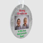 Weihnachts-Großeltern-Grandkids-Foto Ornament (Vorderseite)