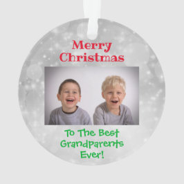 Weihnachts-Großeltern-Grandkids-Foto Ornament