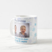 Weihnachts Großeltern Großkinder Custom Foto Kaffeetasse (Vorderseite Links)