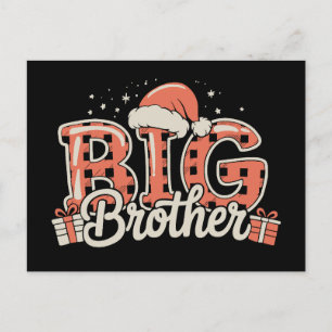 Weihnachts-Großer-Bruder-Schwangerschaftsankündigu Feiertagspostkarte