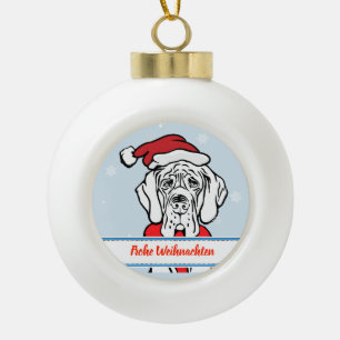 Weihnachts-Großer-Däne-Mann Keramik Kugel-Ornament
