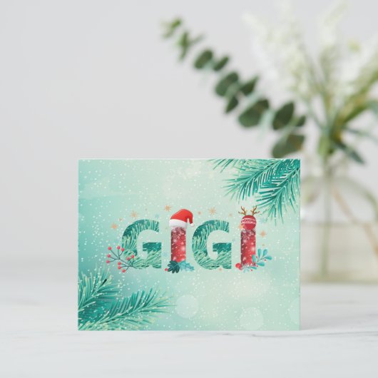 Weihnachts-Großmutter Feiertagskarte (Stehend Vorderseite)