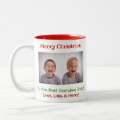 Weihnachts Großmutter Großkinder Custom Foto Zweifarbige Tasse (Links)