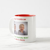 Weihnachts Großvater Großkinder Custom Foto Zweifarbige Tasse (Vorderseite Links)