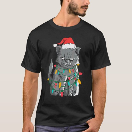 Weihnachts Grumpy Cat Ugly Sweater Kostüm T-Shirt (Vorderseite)