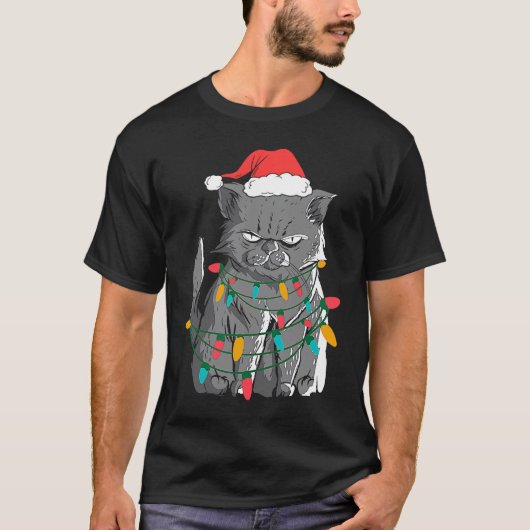 Weihnachts-grumpy-Katze als hässliches Sweatshirt- T-Shirt (Vorderseite)