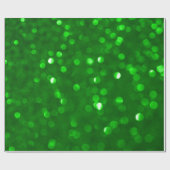 Weihnachts-Grün Bokeh Glitzer Print Geschenkpapier (Flach)