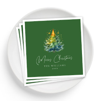 Weihnachts-Grün-Drehbuch Napkins Serviette