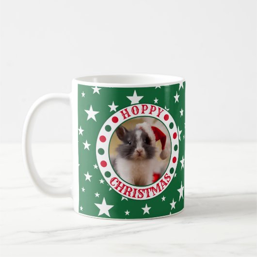 Weihnachts-Grün-Foto des Kaninchenbesitzers Kaffeetasse (Links)
