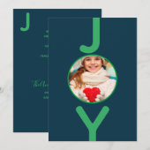 Weihnachts-Grün-Foto-Freudenkarte Einladung (Vorne/Hinten)